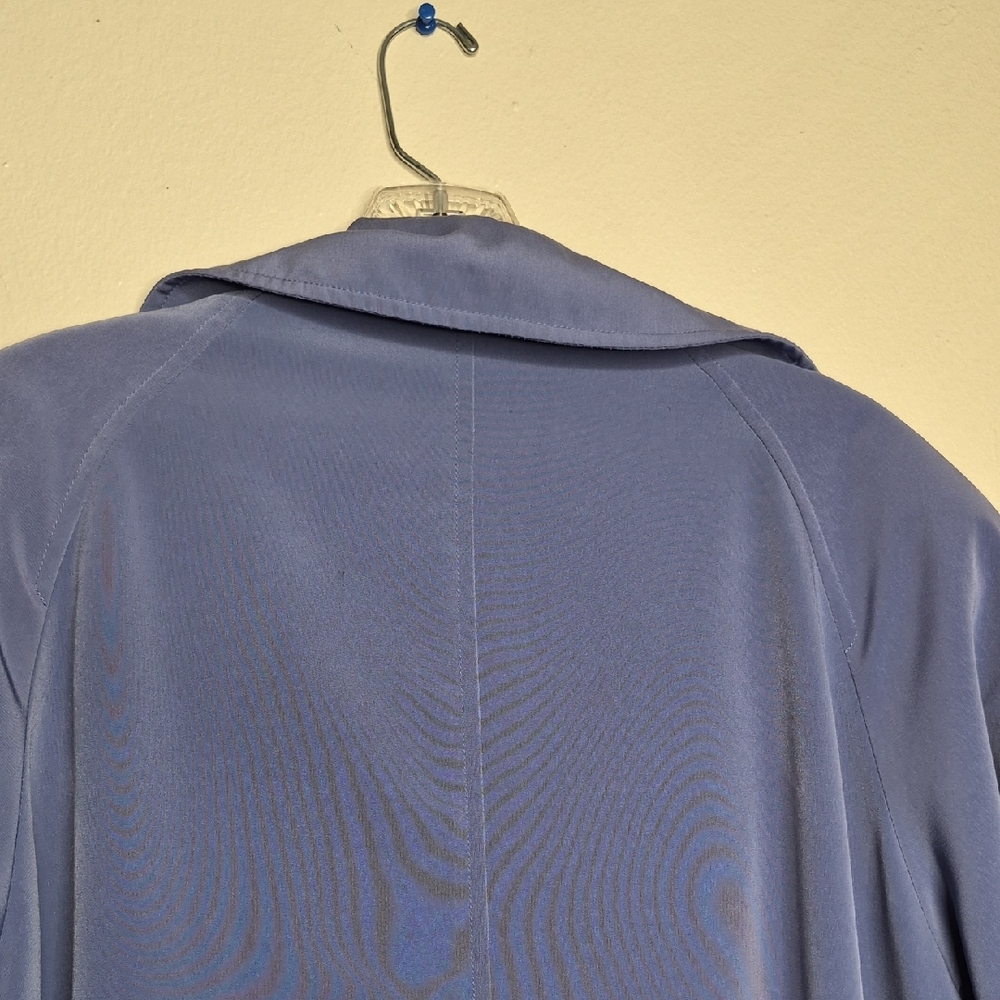Dusty Blue Lightweight Trench Coat - Picture 12 of 14